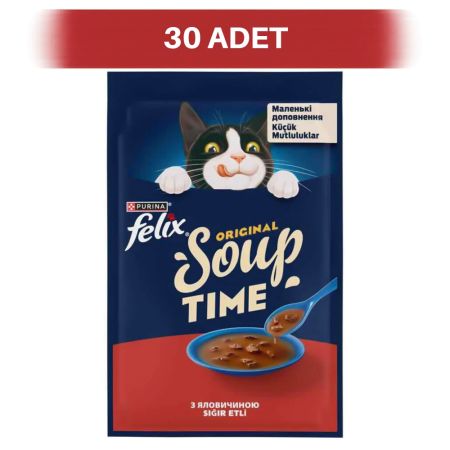 Felix Original Soup Time Biftekli Kedi Çorbası 30 x 48 gr