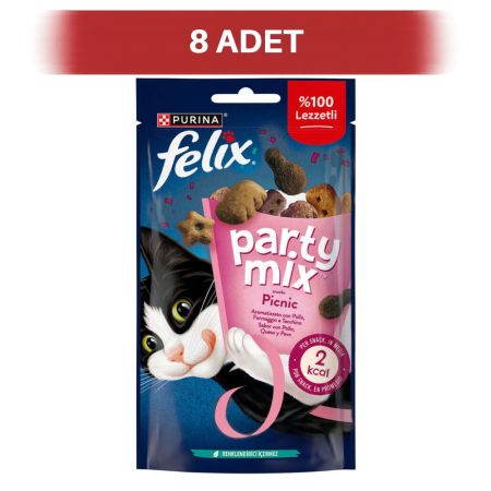 Felix Party Mix Original Karışık Piknik Lezzetleri Kedi Ödül Maması 8 x 60 gr