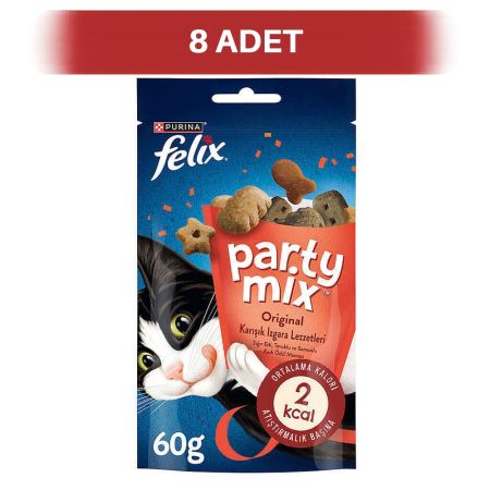 Felix Party Mix Original Karışık Izgara Lezzetleri Kedi Ödül Maması 8 x 60 gr