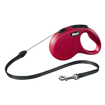 Flexi New Classic S Beden Kırmızı Otomatik İp Köpek Gezdirme Kayışı 5 m