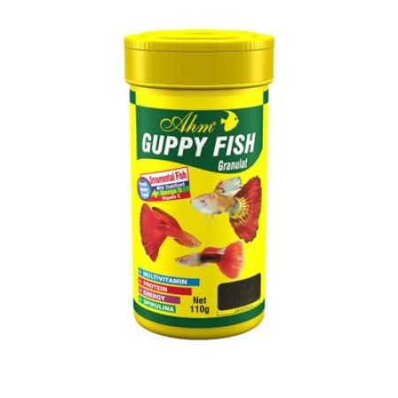 Ahm Guppy Fish Granulat Lepistes Balık yemi 100 Ml