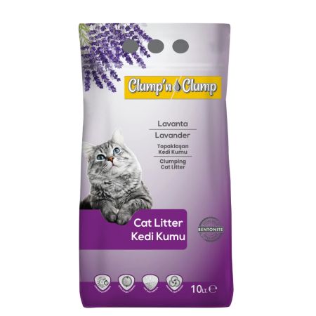 Clump'n & Clump Lavantalı Bentonit Kedi Kumu 10 lt