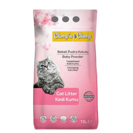 Clump'n & Clump Bebek Pudralı Bentonit Kedi Kumu 10 lt