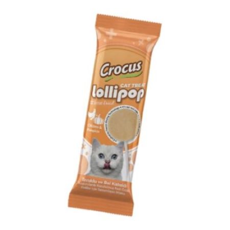 Crocus Tavuklu ve Balkabaklı Lolipop Kedi Ödül Maması 1.4 Gr 1 Adet