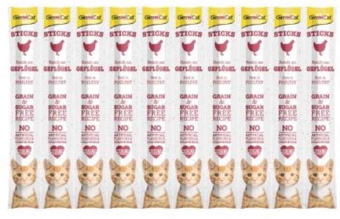 GimCat Sticks Tahılsız Kümes Hayvanlı Ödül Çubuğu 10'lu