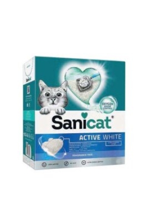 Sanicat Active White Oxygen Control Ultra Oksijen Kontrol Topaklanan Bentonit Kedi Kumu 10 lt