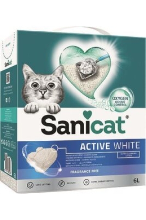 Sanicat Active White Kokusuz Topaklanan Bentonit Kedi Kumu 6 lt