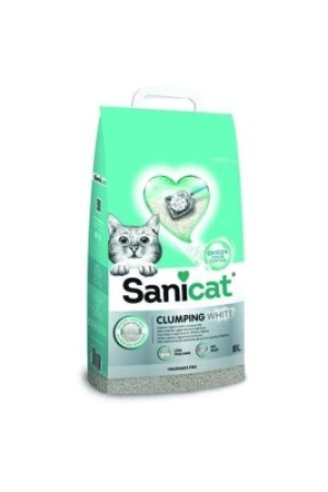 Sanicat Clumping White Oksijen Kontrol Süper Topaklanan Bentonit Kedi Kumu 8 lt