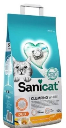 Sanicat Duo Vanilya ve Mandalina Aromalı Topaklanan Bentonit Kedi Kumu 10 lt