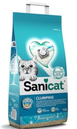 Sanicat Active Oksijen Marsilya Sabun Kokulu İnce Taneli Topaklanan Bentonit Kedi Kumu 10 lt
