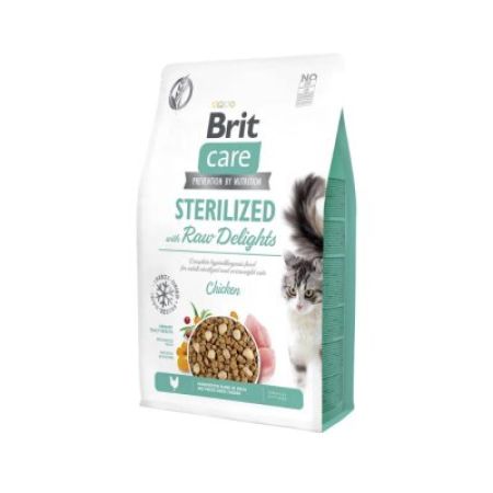 Brit Care Sterilized Raw Delight Kısırlaştırılmış Kediler İçin Tavuk Etli Dondurularak Kurutulmuş Mama 2 Kg