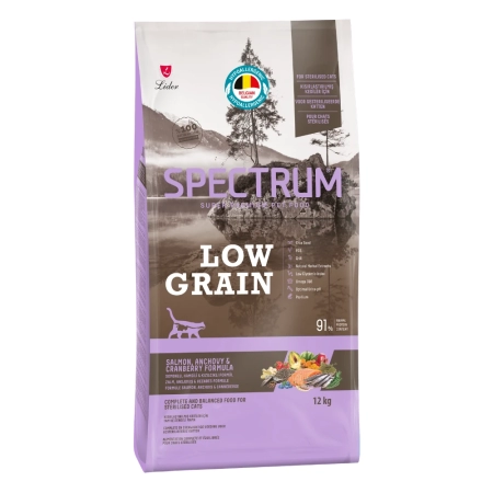 Spectrum Düşük Tahıllı, Somonlu, Hamsili ve Yaban Mersinli Kısırlaştırılmış Kedi Maması 12 kg