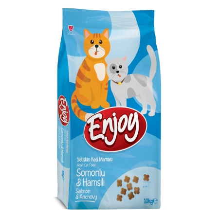 Enjoy Somonlu ve Hamsili Yetişkin Kedi Maması 10 kg