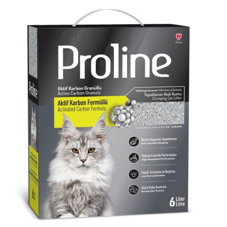 Proline Aktif Karbonlu Granüllü Bentonit Kedi Kumu 6 lt