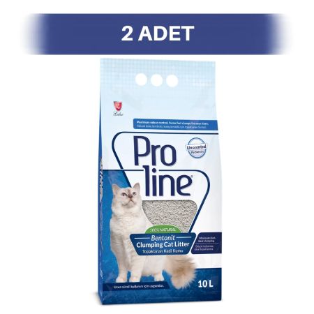 Proline Kokusuz Topaklanan Bentonit Kedi Kumu 2 x 10 lt