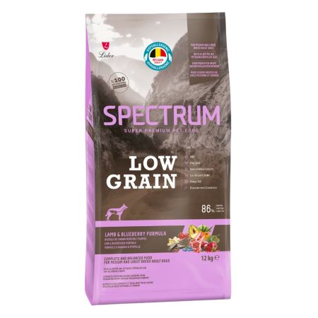 Spectrum Düşük Tahıllı, Kuzulu ve Yaban Mersinli Orta ve Büyük Irk Yetişkin Köpek Maması 12 kg