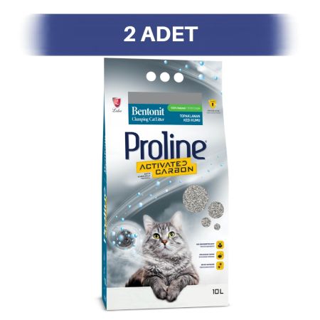 Proline Aktif Karbonlu Granüllü Bentonit Kedi Kumu 2 x 10 lt