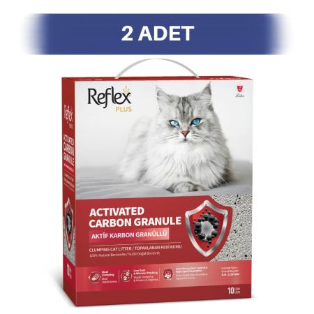 Reflex Plus Aktif Karbonlu Granüllü Kedi Kumu 2 x 10 lt