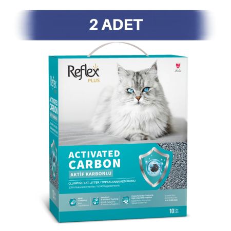 Reflex Plus Aktif Karbonlu Topaklanan Kedi Kumu 2 x 10 lt