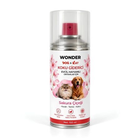 WonderCat & WonderDog Sakura Çiçeği Kokulu Kedi ve Köpekler için Koku Giderici Sprey 150 ml