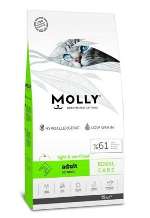 Molly Düşük Tahıllı Hipoalerjenik Somonlu Kısırlaştırılmış Kedi Maması 15 Kg