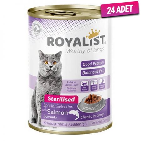 Royalist Somonlu Parça Etli Gravy Soslu Kısırlaştırılmış Kedi Konservesi 400 Gr - 24 Adet
