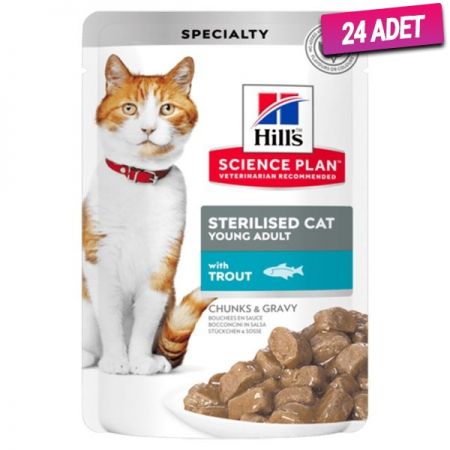 Hills Sterilised Alabalıklı Pouch Kısırlaştırılmış Konserve Kedi Maması 85 Gr - 24 Adet
