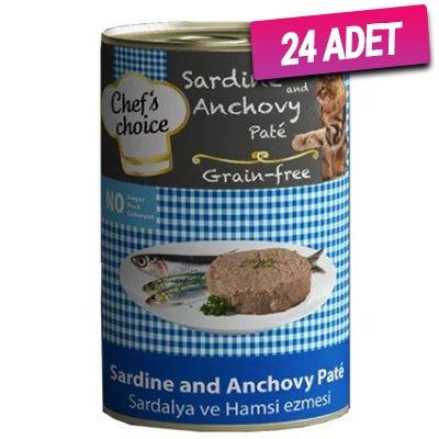 Chefs Choice Kıyılmış Sardalya ve Hamsili Yetişkin Konserve Kedi Maması 400 Gr - 24 Adet