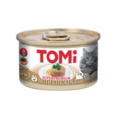 Tomi Kıyılmış Tavuklu Tahılsız Kedi Konservesi 85 Gr