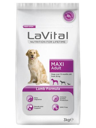 Lavital Büyük Irk Kuzu Etli Yetişkin Köpek Maması 3 Kg