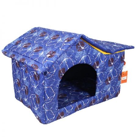 Lavista Çatılı Kedi ve Köpek Evi Mavi Küp Dış Mekan