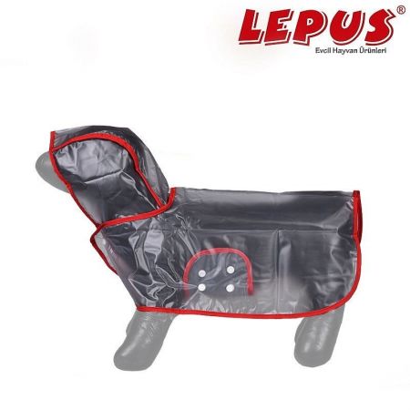 Lepus Kedi ve Köpek İçin Şeffaf Yağmurluk Kırmızı M 26x40x26h cm