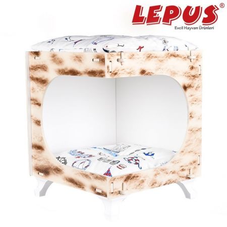 Lepus Küp Max Kedi ve Küçük Irk Köpek Yuvası Krem 40x45x50h cm