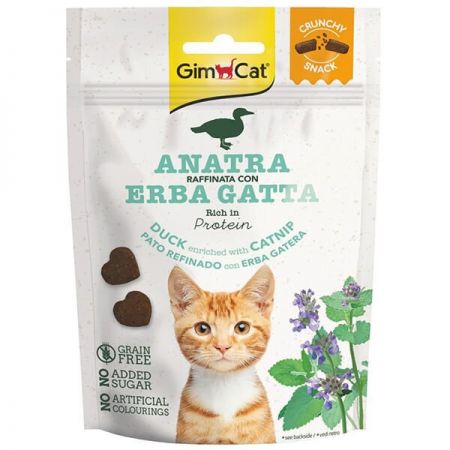 Gimcat Tahılsız Ördek ve Kedi Otlu Kedi Ödül Bisküvisi 50 Gr