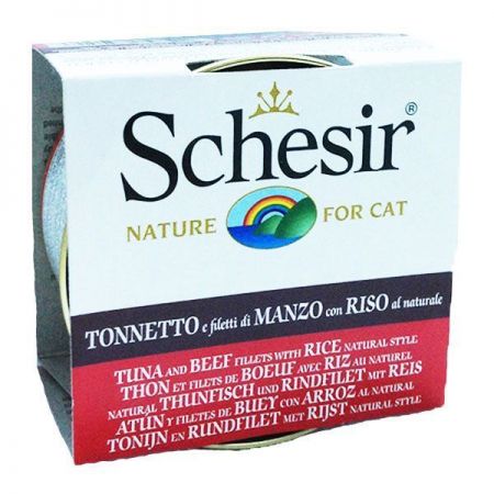 Schesir Ton Balık ve Sığır Etli Naturel Konserve Kedi Maması 85 Gr