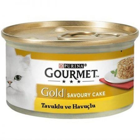 Gourmet Gold Savoury Cake Tavuk ve Havuç Yetişkin Kedi Konservesi 85gr
