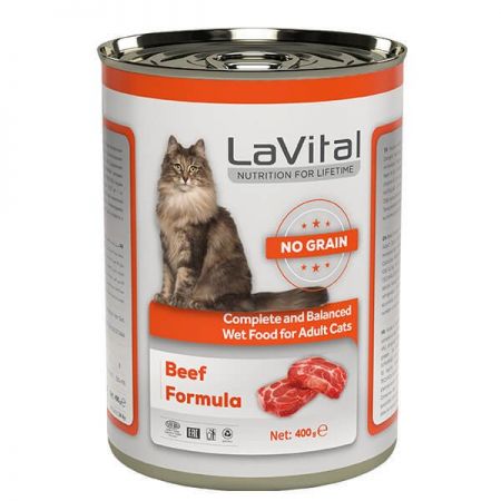 Lavital Adult Tahılsız Biftekli Yetişkin Konserve Kedi Maması 400 Gr