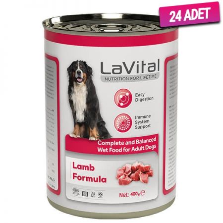 Lavital Adult Kuzulu Bağışıklık Sistemi Destekleyici Yetişkin Köpek Konservesi 400 Gr - 24 Adet