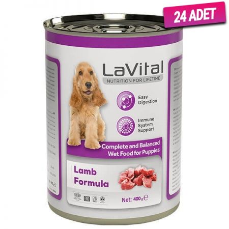 Lavital Puppy Kuzulu Bağışıklık Sistemi Destekleyici Yavru Köpek Konservesi 400 Gr - 24 Adet