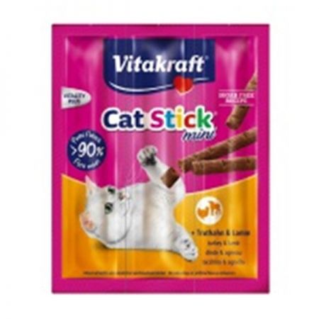 Vitakraft Sticks Hindi ve Kuzu Etli İnulin ve Vitamin Katkılı Kedi Ödülü 3x6 Gr