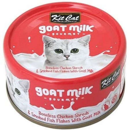Kit Cat Keçi Sütlü Tavuklu ve Balıklı Tahılsız Yetişkin Kedi Konservesi 70 Gr