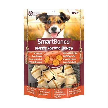 SmartBones Tavuk ve Tatlı Patatesli Mini Düğüm Kemik Köpek Ödülü 128 Gr