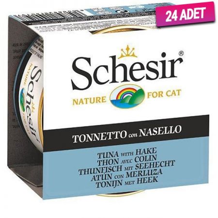 Schesir Tuna Balıklı ve Barlam Balığı Jöleli Konserve Kedi Maması 85 Gr - 24 Adet