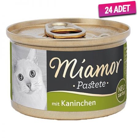 Miamor Pastete Tavşanlı Tahılsız Konserve Kedi Maması 85 Gr - 24 Adet