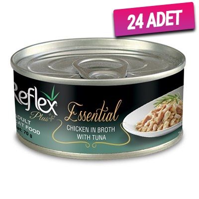 Reflex Plus Ton Balık ve Tavuklu Yetişkin Konserve Kedi Maması 70 Gr - 24 Adet