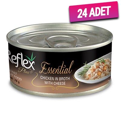 Reflex Plus Tavuk ve Peynirli Yetişkin Konserve Kedi Maması 70 Gr - 24 Adet