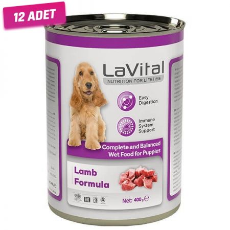 Lavital Puppy Kuzulu Bağışıklık Sistemi Destekleyici Yavru Köpek Konservesi 400 Gr - 12 Adet