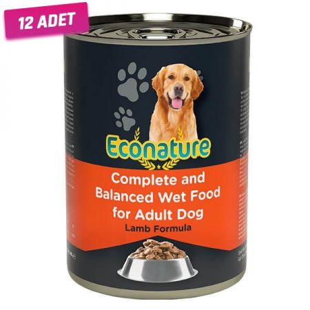 Econature Adult Kuzu Etli Yetişkin Köpek Konservesi 400 Gr - 12 Adet