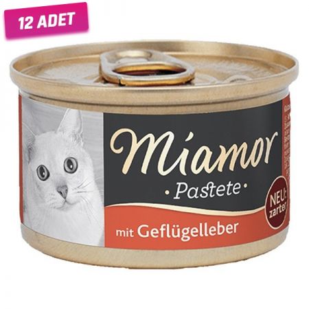 Miamor Pastete Ciğerli Tahılsız Konserve Kedi Maması 85 Gr - 12 Adet