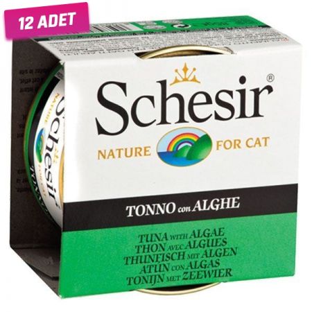 Schesir Ton Balıklı ve Deniz Bitkili Jöleli Konserve Kedi Maması 85 Gr - 12 Adet